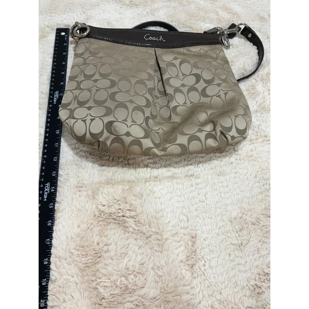 Y2K Coach Ashley Signature Hippie Crossbody Bag Mahogany Jacquard Purse F20111